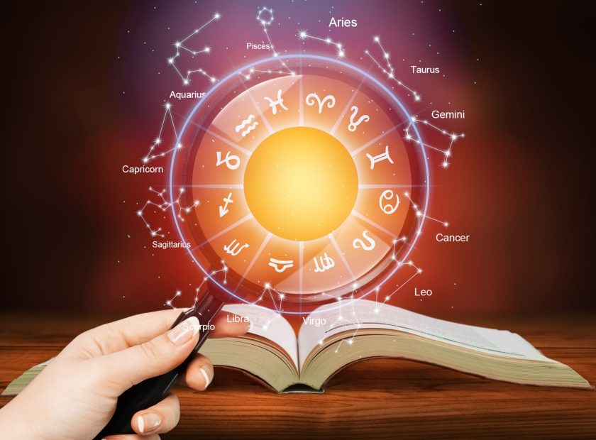 Horoscope,Astrology,Zodiac,Illustration,With,Old,Book